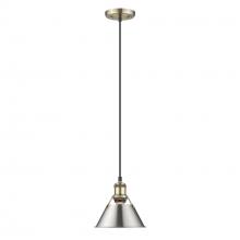  3306-S AB-PW - Orwell 7.5" Wide Small Pendant in Aged Brass with Pewter